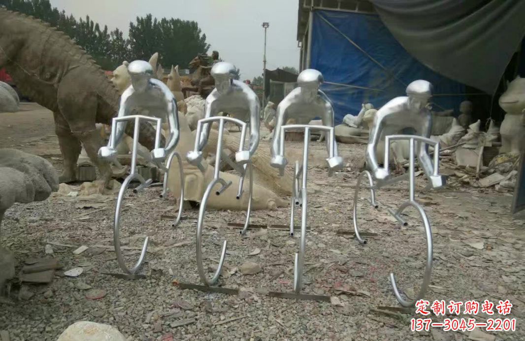 山东不锈钢自行车雕塑——美丽的自行车文化精神