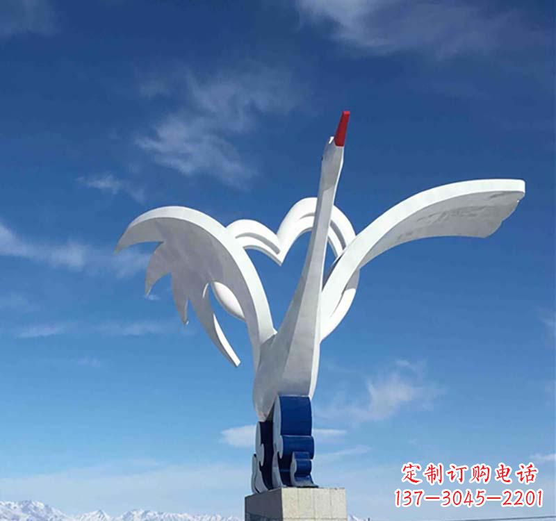 山东不锈钢广场动物仙鹤雕塑
