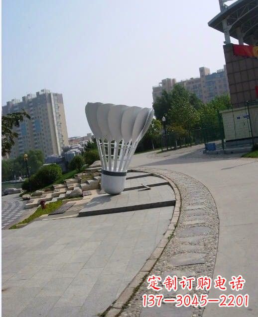 山东不锈钢广场羽毛球雕塑