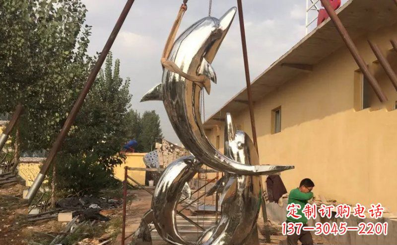 山东不锈钢海豚雕塑 (5)
