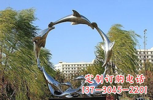 山东不锈钢海豚雕塑美的化身