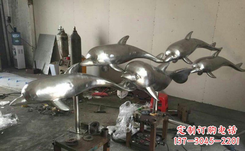 山东不锈钢海豚雕塑 (4)