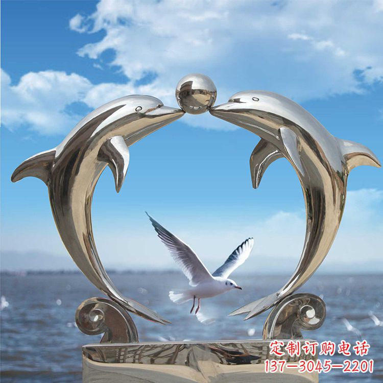 山东不锈钢海豚雕塑