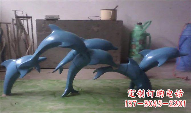 山东不锈钢海豚雕塑_1