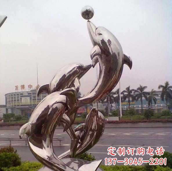 山东不锈钢海豚雕塑艺术之美
