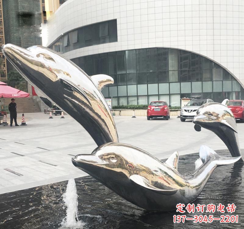 山东不锈钢海豚造型雕塑