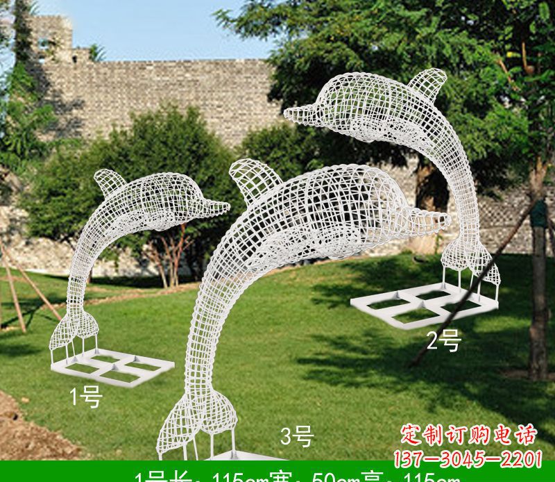 山东不锈钢海豚组合雕塑