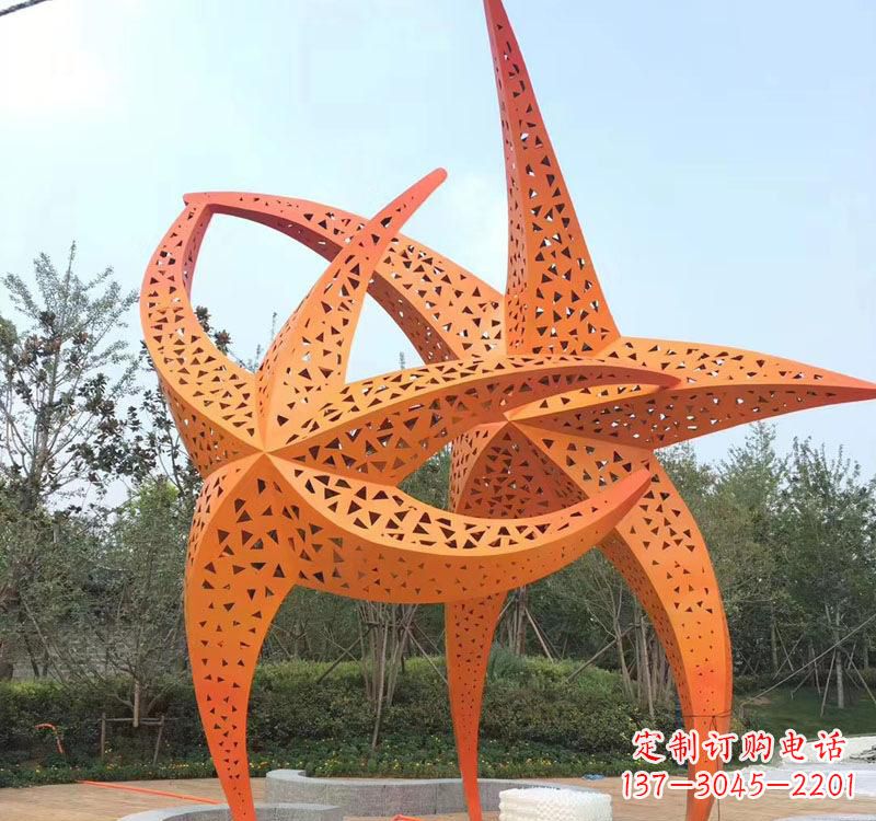山东不锈钢海星海洋动物雕塑