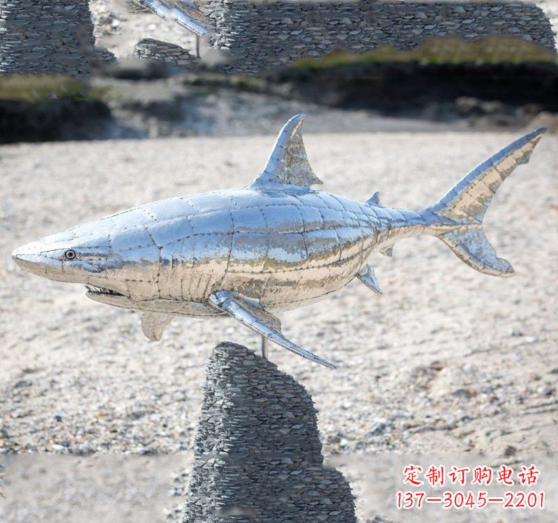 山东不锈钢海洋公园鲨鱼雕塑