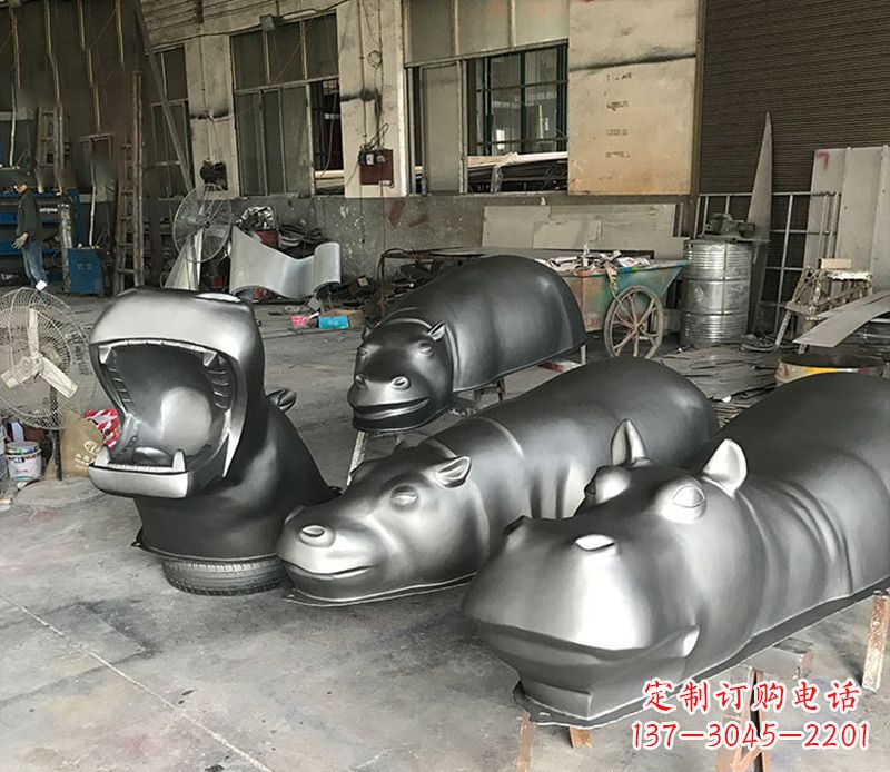 山东不锈钢河马雕塑——艺术与自然的完美结合