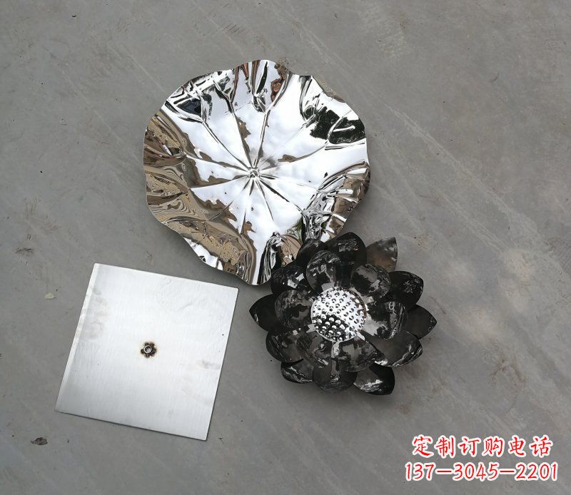 山东不锈钢荷花荷叶公园雕塑