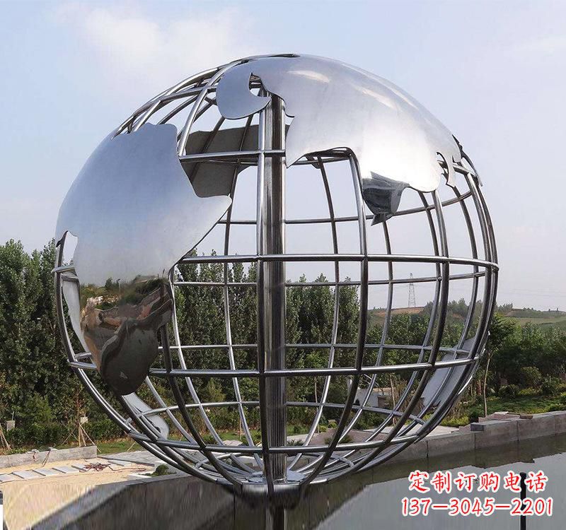 山东不锈钢户外地球仪雕塑