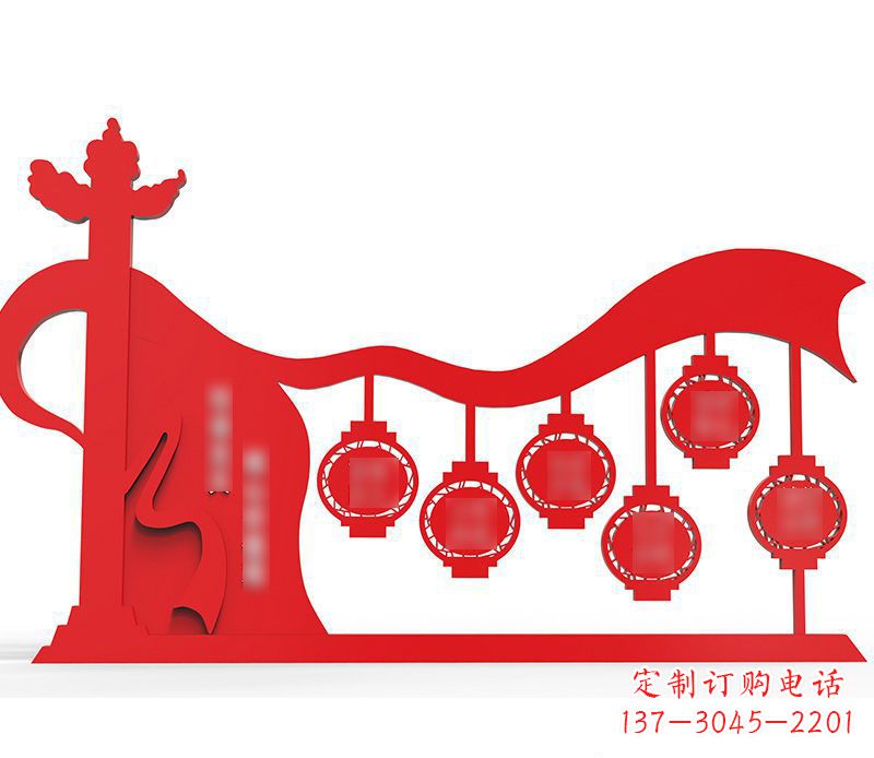山东灯笼雕塑传承社会主义核心价值观