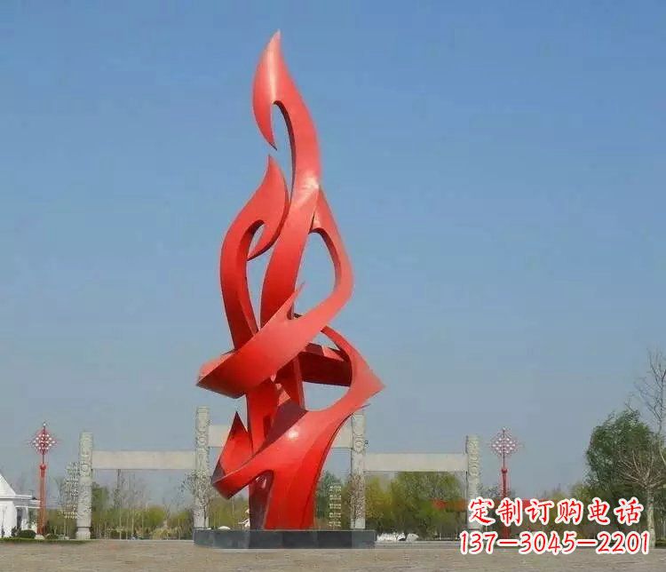 山东火苗雕塑点缀城市景观