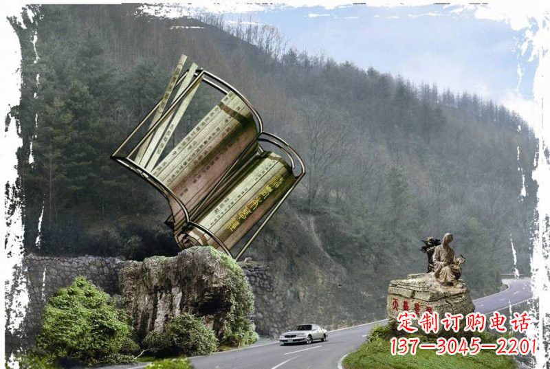 山东神农本草经竹简雕塑——传承中华文化精髓