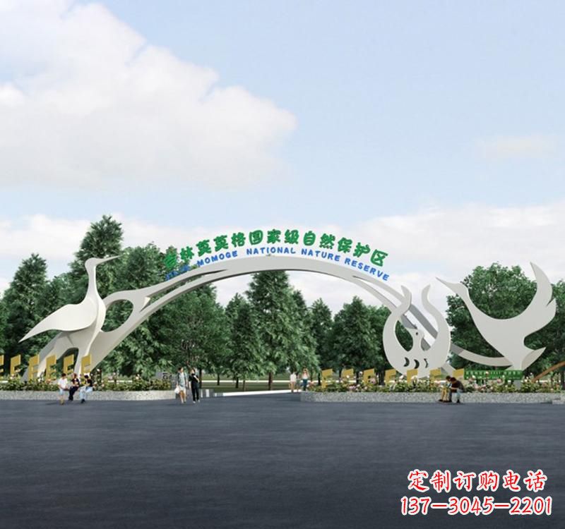山东不锈钢景区拱门雕塑精美绝伦