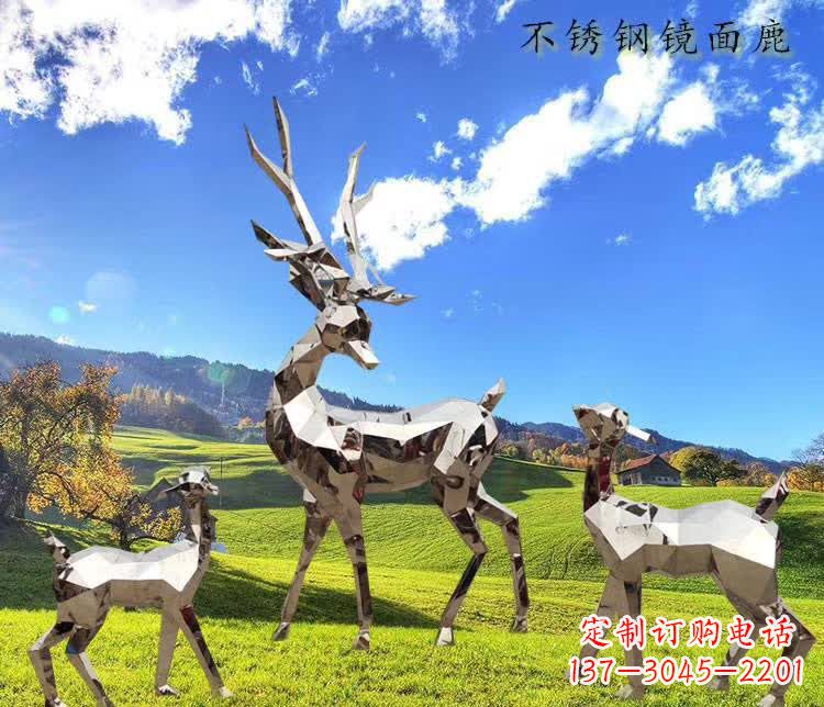 山东不锈钢鹿精美的动物雕塑
