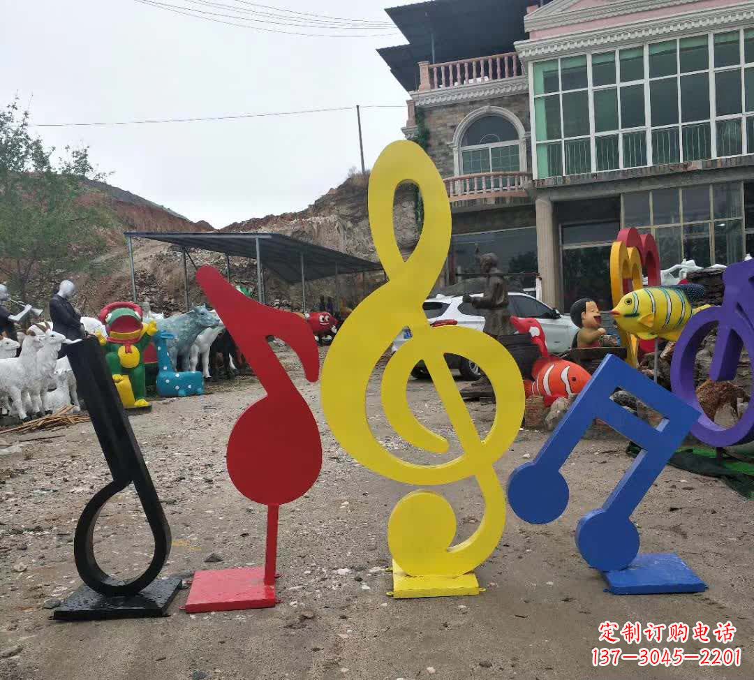 山东不锈钢烤漆音符雕塑