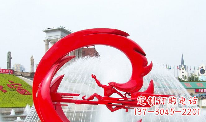 山东夸父的传奇不锈钢雕塑