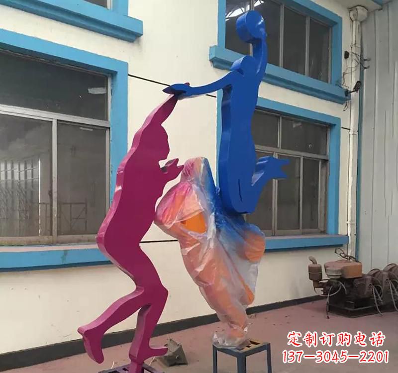 山东不锈钢篮球运动员雕塑纪念篮球运动传奇