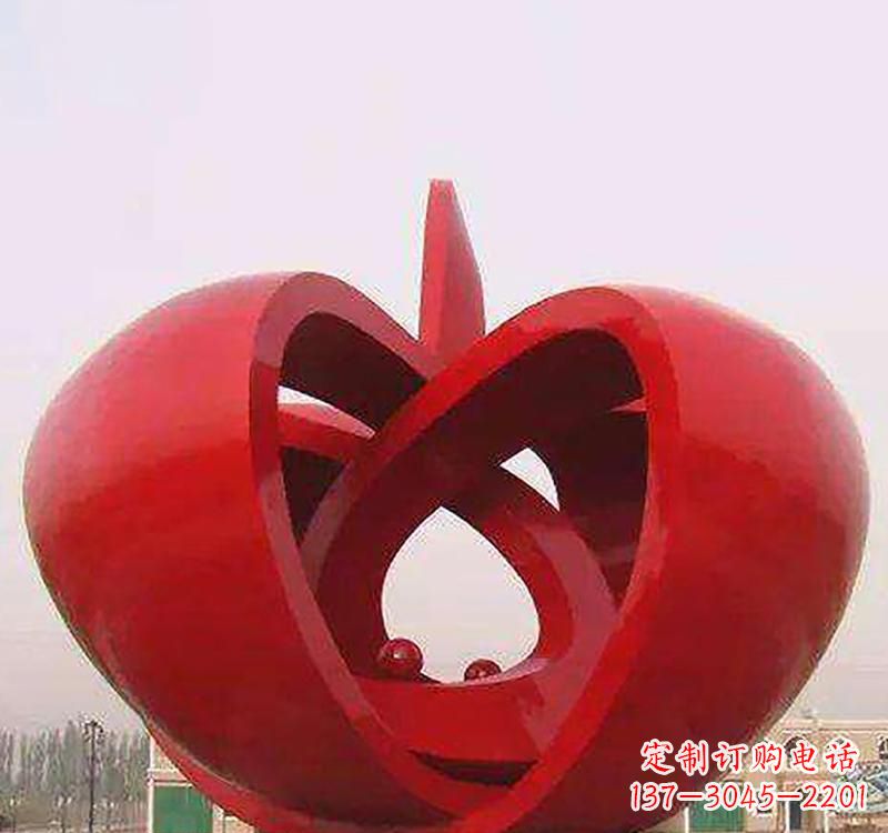 山东不锈钢镂空苹果雕塑精致美观的艺术品