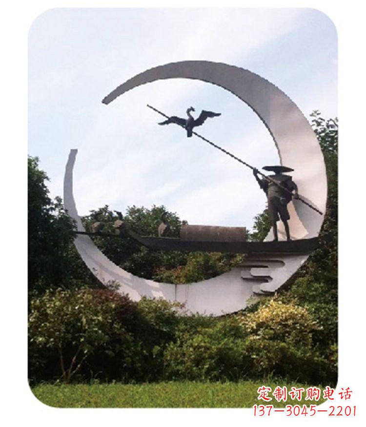 山东不锈钢鸬鹚雕塑