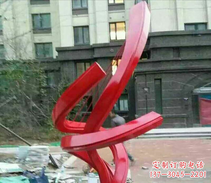 山东不锈钢螺旋飘带雕塑