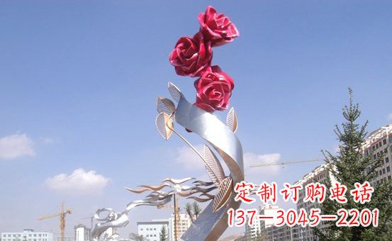 山东不锈钢玫瑰雕塑精致的艺术之美