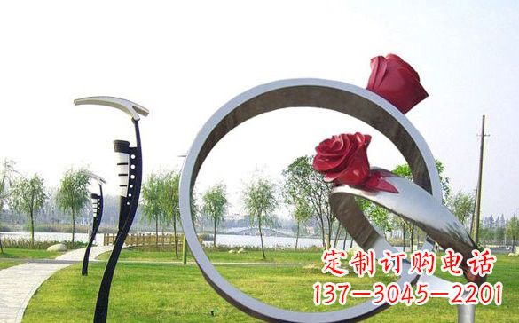 山东不锈钢玫瑰花戒指精致雕塑之美