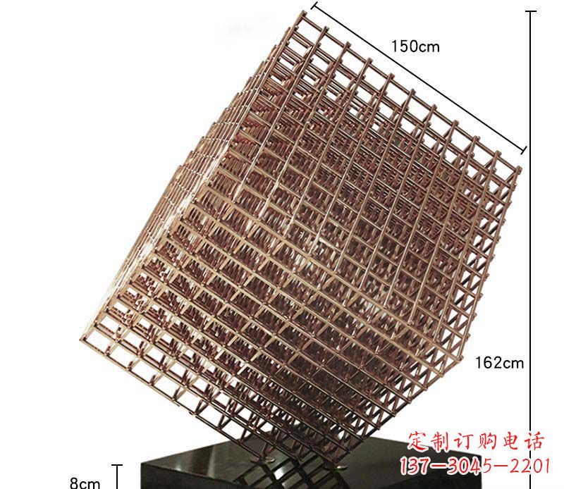 山东玫瑰金色几何雕塑