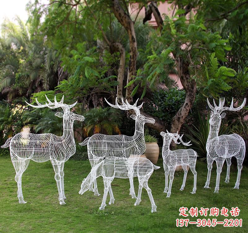 山东不锈钢梅花鹿雕塑