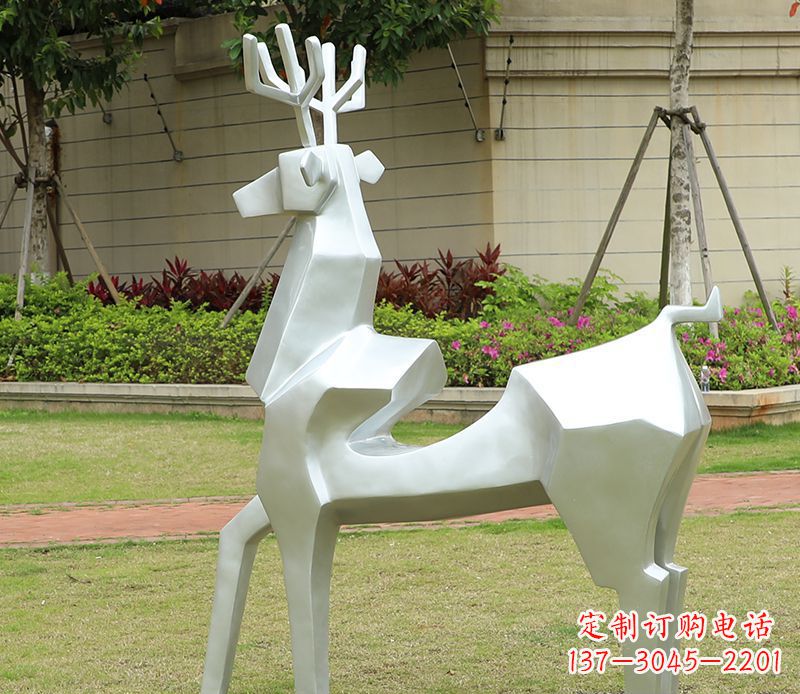 山东不锈钢美陈动物雕塑——鹿