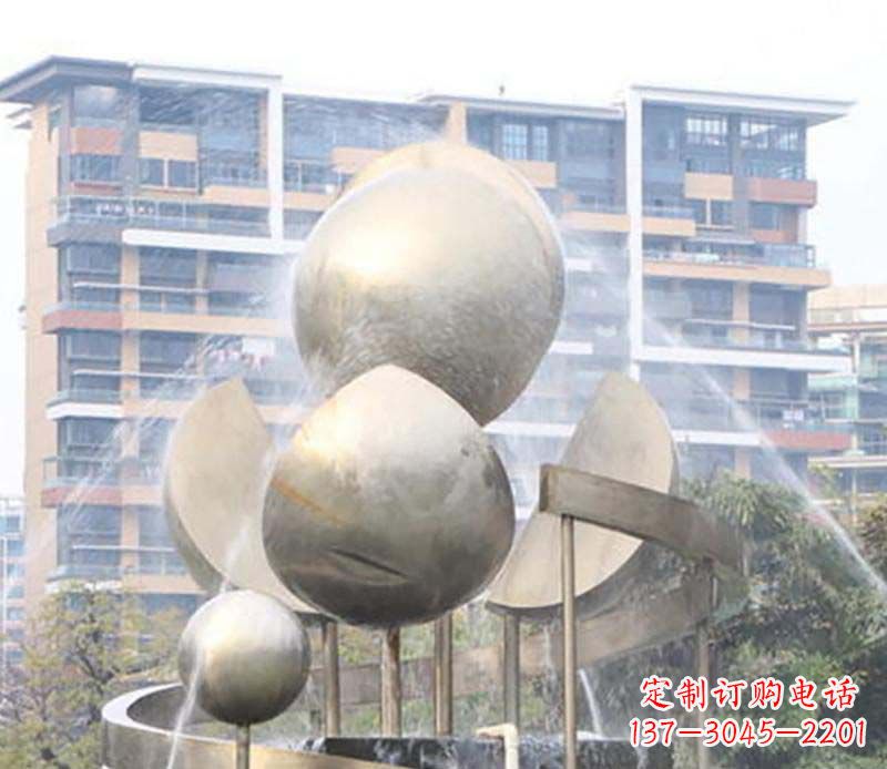 山东不锈钢喷泉雕塑1