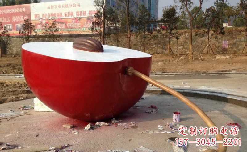 山东不锈钢苹果雕塑 