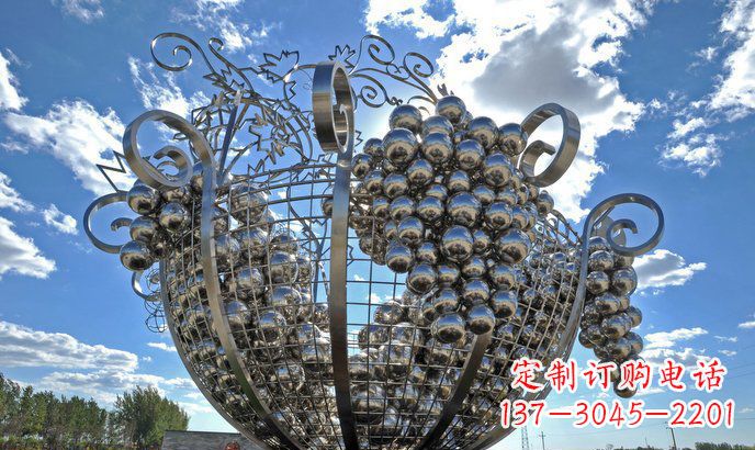 山东不锈钢葡萄雕塑精致美观、经久耐用