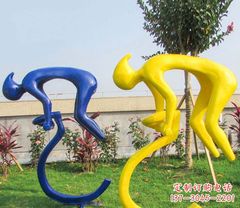 山东不锈钢骑自行车广场景观雕塑——给城市带来活力
