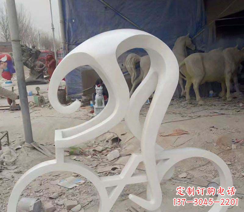 山东不锈钢自行车雕塑——景观的点缀