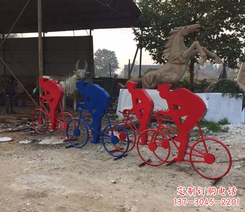 山东不锈钢骑自行车雕塑一种经典的艺术形式
