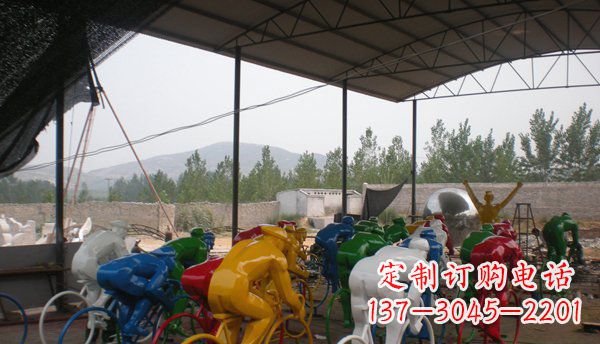 山东不锈钢骑自行车雕塑象征运动的艺术