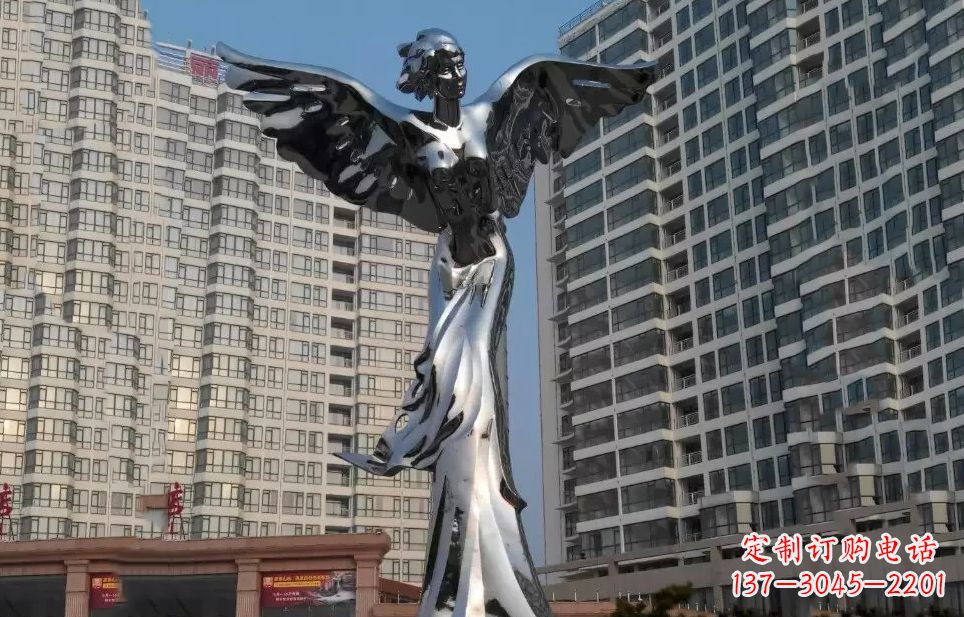 山东不锈钢天使雕塑传递着美丽与希望