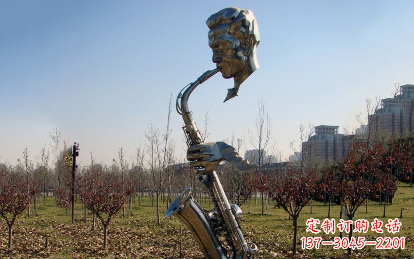 山东不锈钢萨克斯雕塑流动的美丽