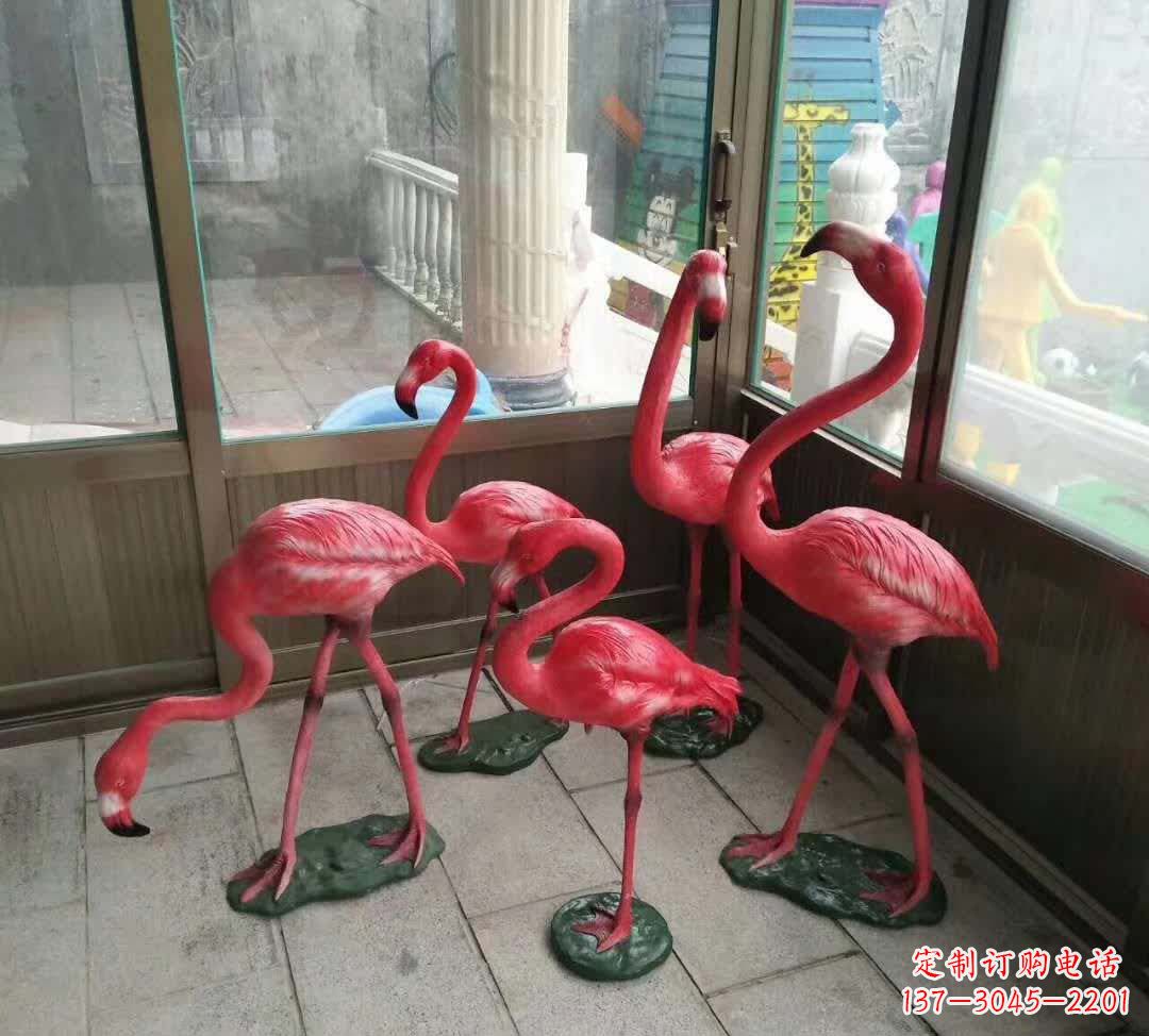 山东不锈钢室外仿真火烈鸟雕塑