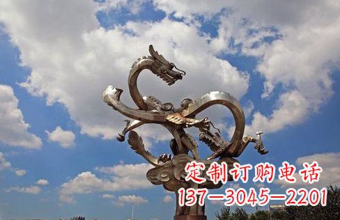 山东不锈钢双龙戏珠雕塑——千古传说的艺术瑰宝