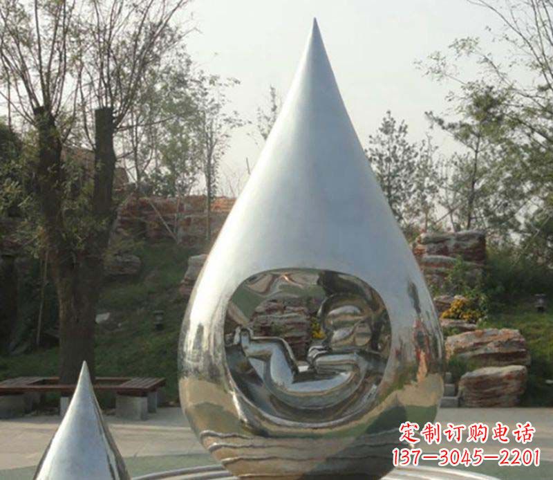 山东不锈钢水滴雕塑精致简约的艺术之美
