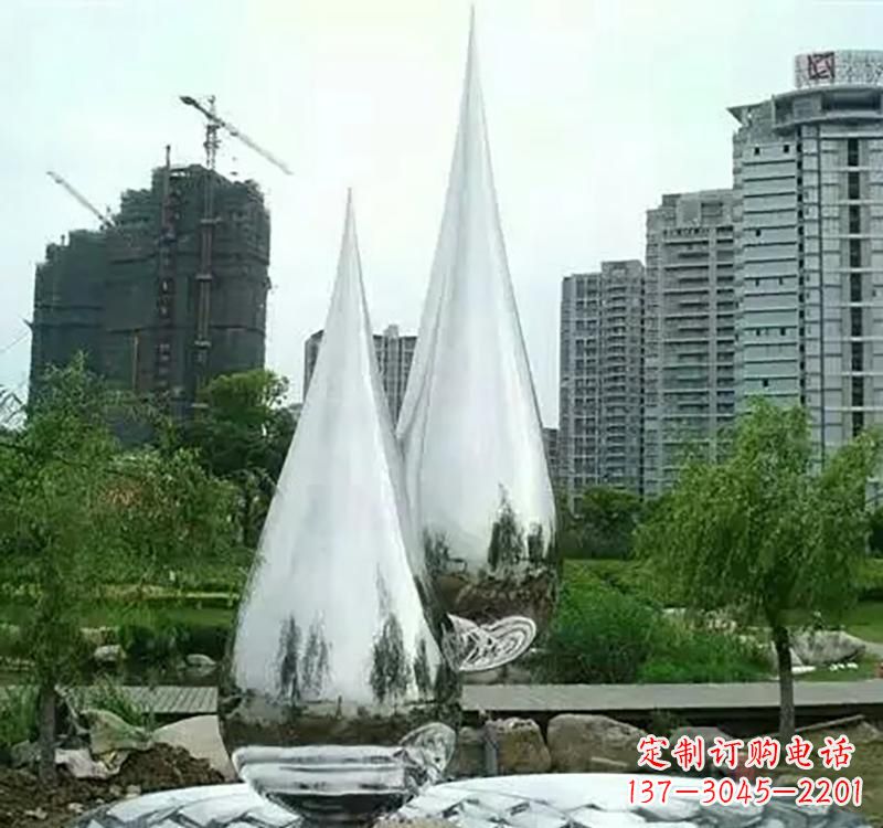 山东不锈钢水滴拱门雕塑