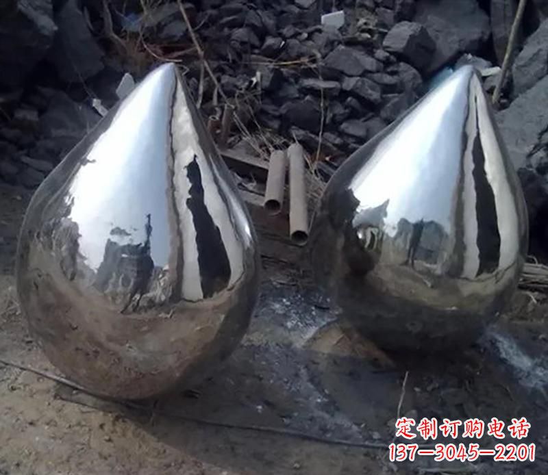 山东不锈钢水滴雕塑美丽绽放