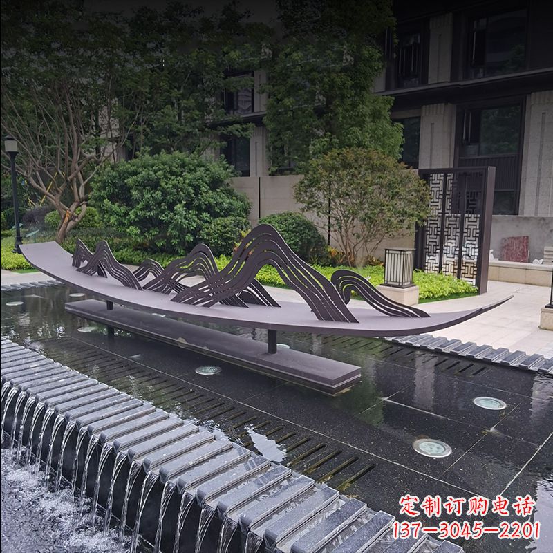 山东精美的不锈钢小船假山