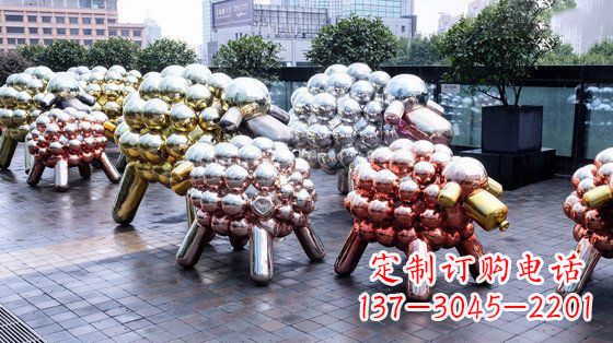 山东不锈钢小羊肖恩抽象动物雕塑