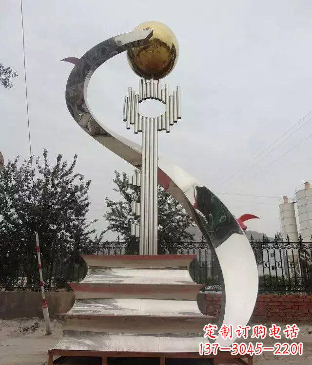 山东不锈钢校园抽象钥匙和书籍雕塑