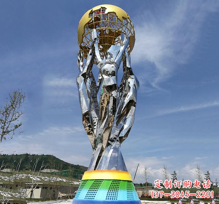 山东不锈钢艺术地球仪雕塑精美的艺术装置
